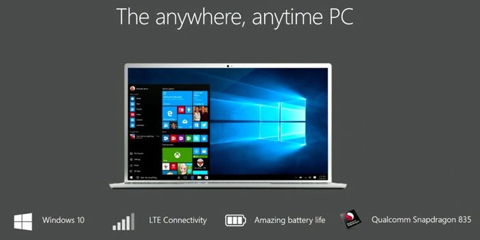 Windows 10 on ARM特性：始終連接，續(xù)航優(yōu)秀
