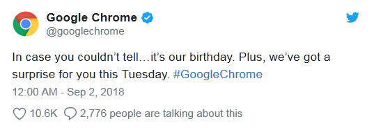 Google Chrome將迎來10周年紀(jì)念日，明日將放送驚喜
